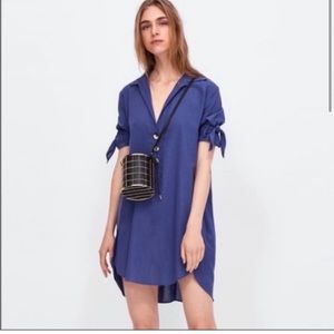 NWOT Zara Basic Botton Tunic Dress Linen/Cotton